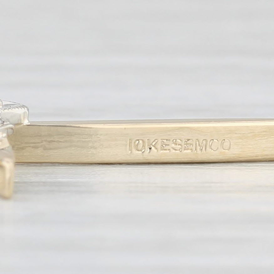 Light Gray Diamond Accented Cross Pendant 10k Yellow Gold