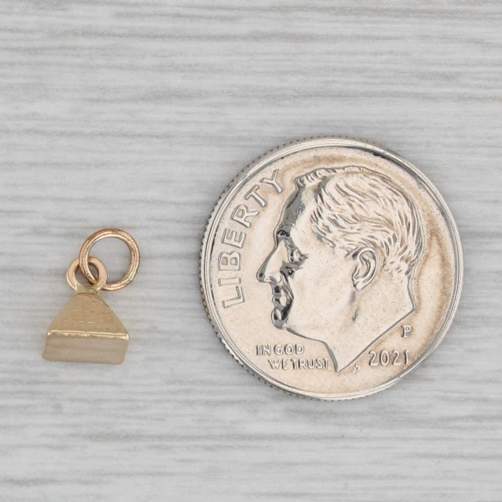 Gray Tiny Pyramid Charm 18k Yellow Gold Egypt Souvenir