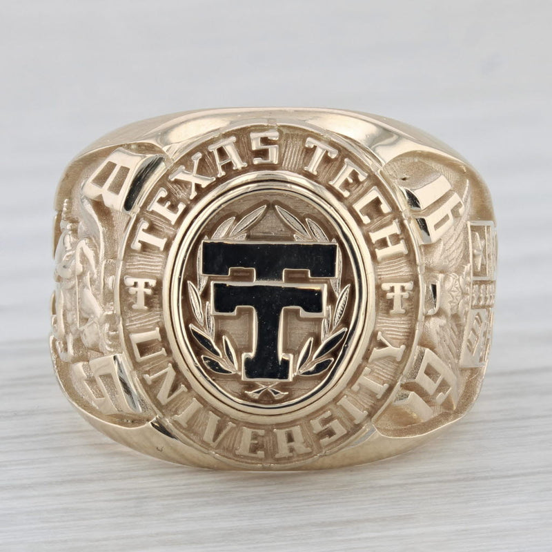 Texas Tech University Class Ring 10k Yellow Gold Size 10 Men's Signet