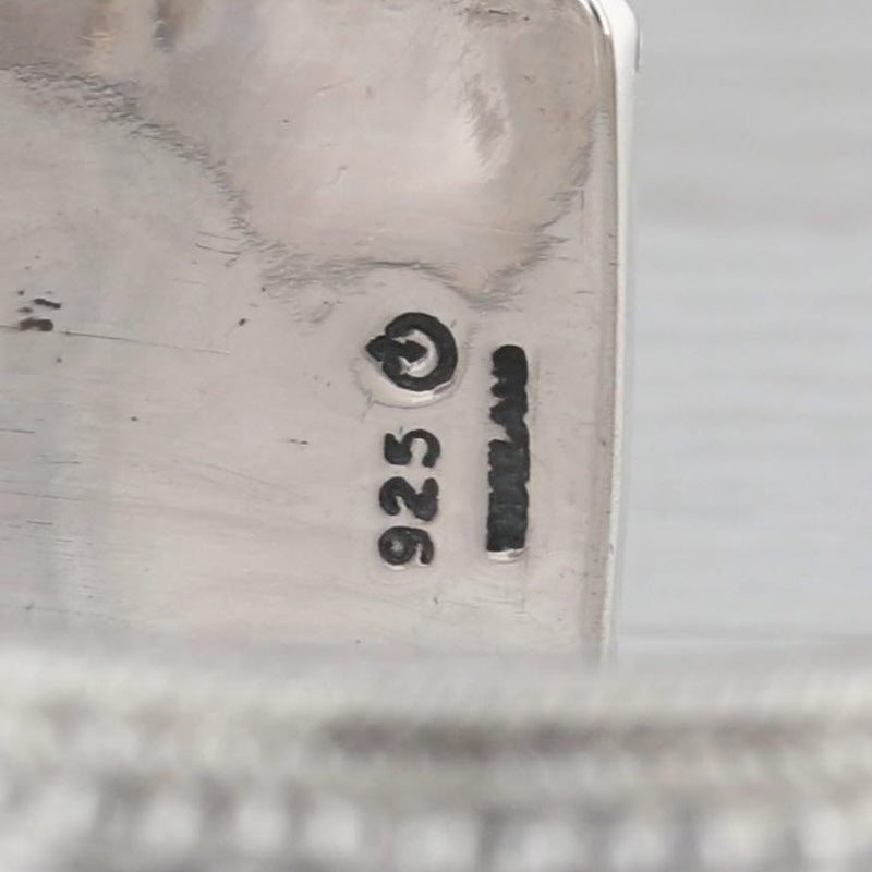 Gray Elephant Pattern Cuff Bracelet Sterling Silver Statement 7" 20.8mm
