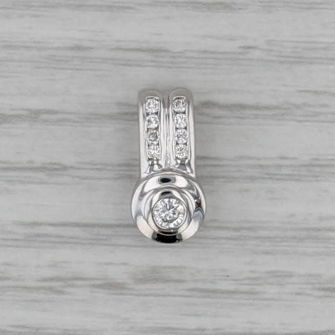 0.26ctw Diamond Pendant 14k White Gold Floating Drop