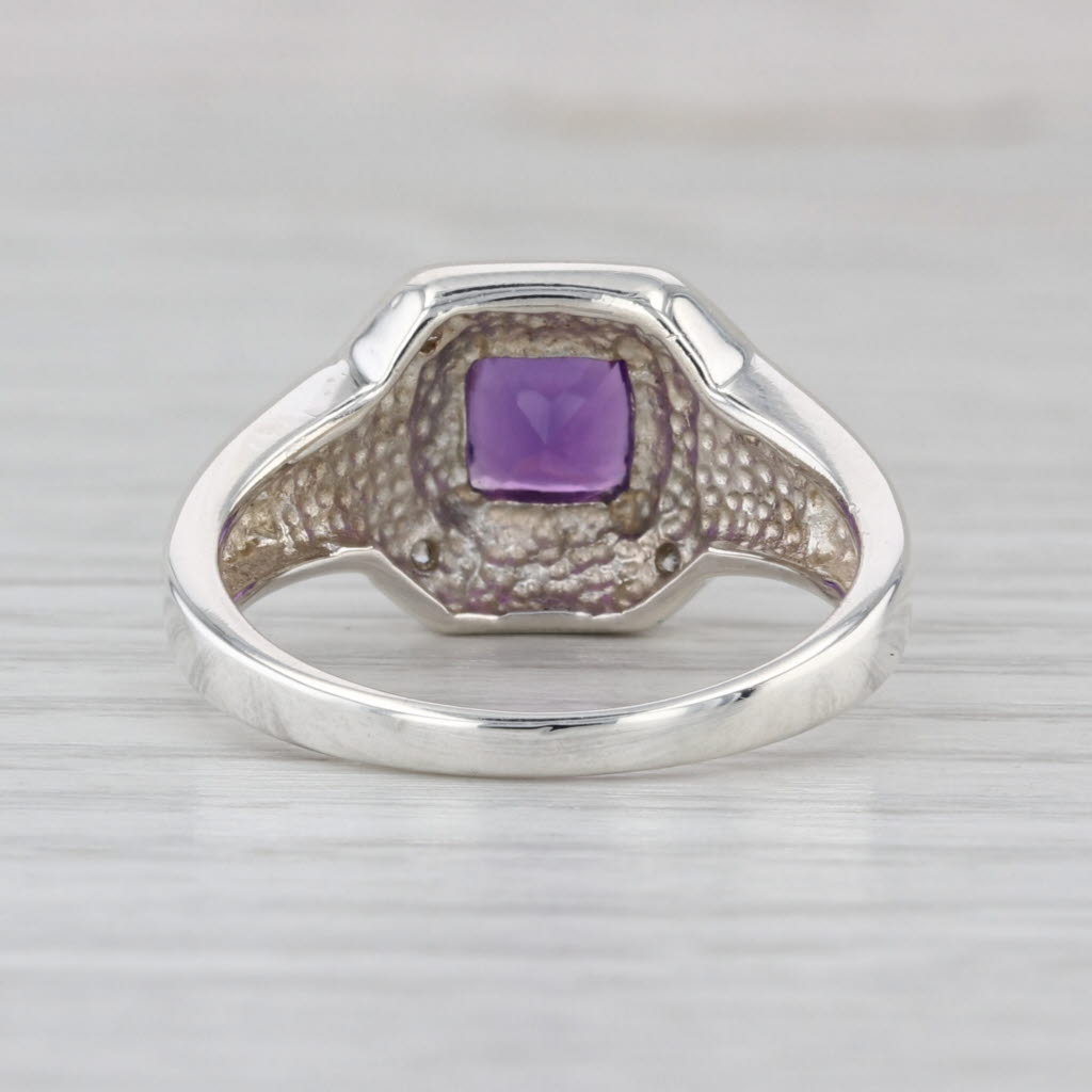0.70ctw Amethyst Opal Inlay Cubic Zirconia Sterling Silver Size 8.25