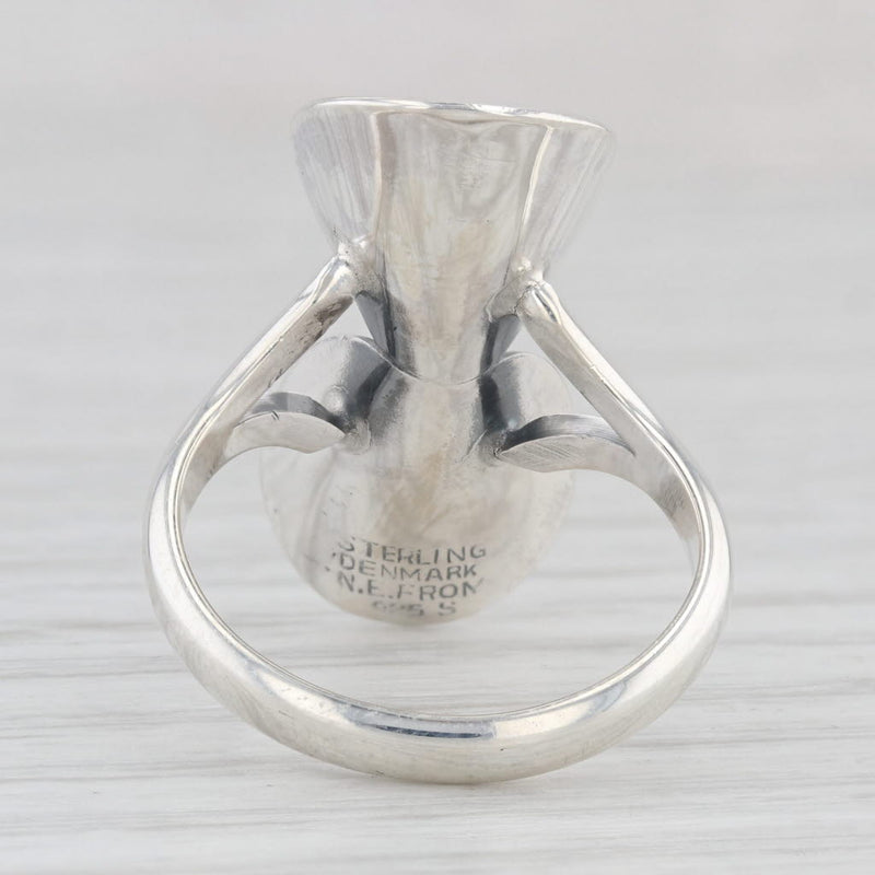 Vintage Niels Erik Denmark Scalloped Statement Ring Sterling Silver Size 5.5