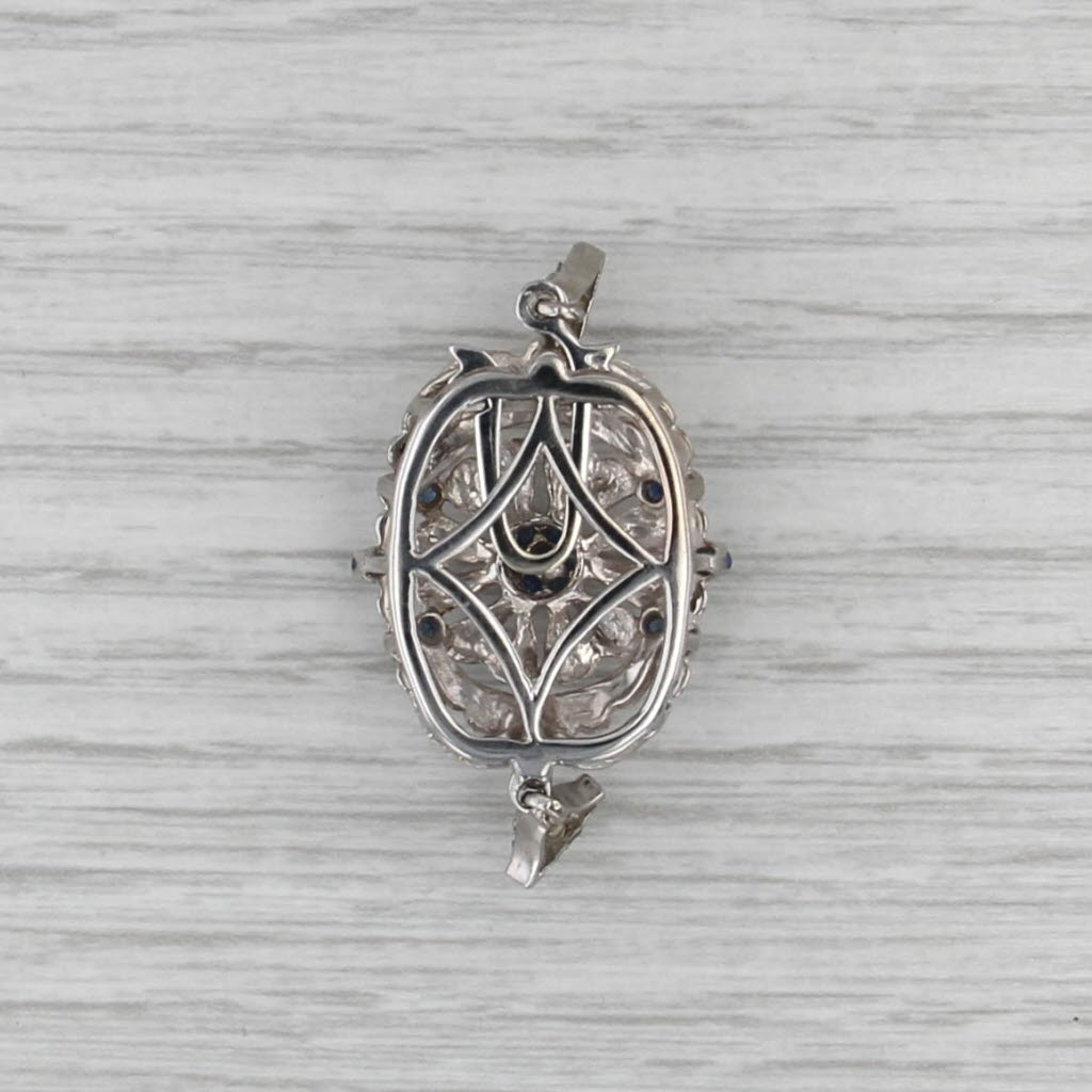 0.48ctw Blue Sapphire Fishhook Pendant Clasp 18k Gold Findings Jewelry Making