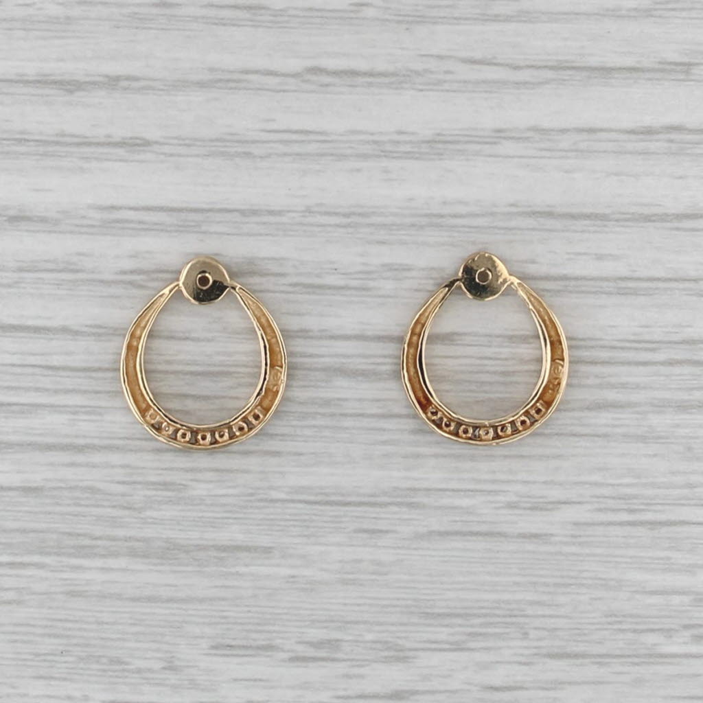 0.15ctw Diamond Teardrop Ring Jackets Enhancers for Stud Earrings 14k Gold