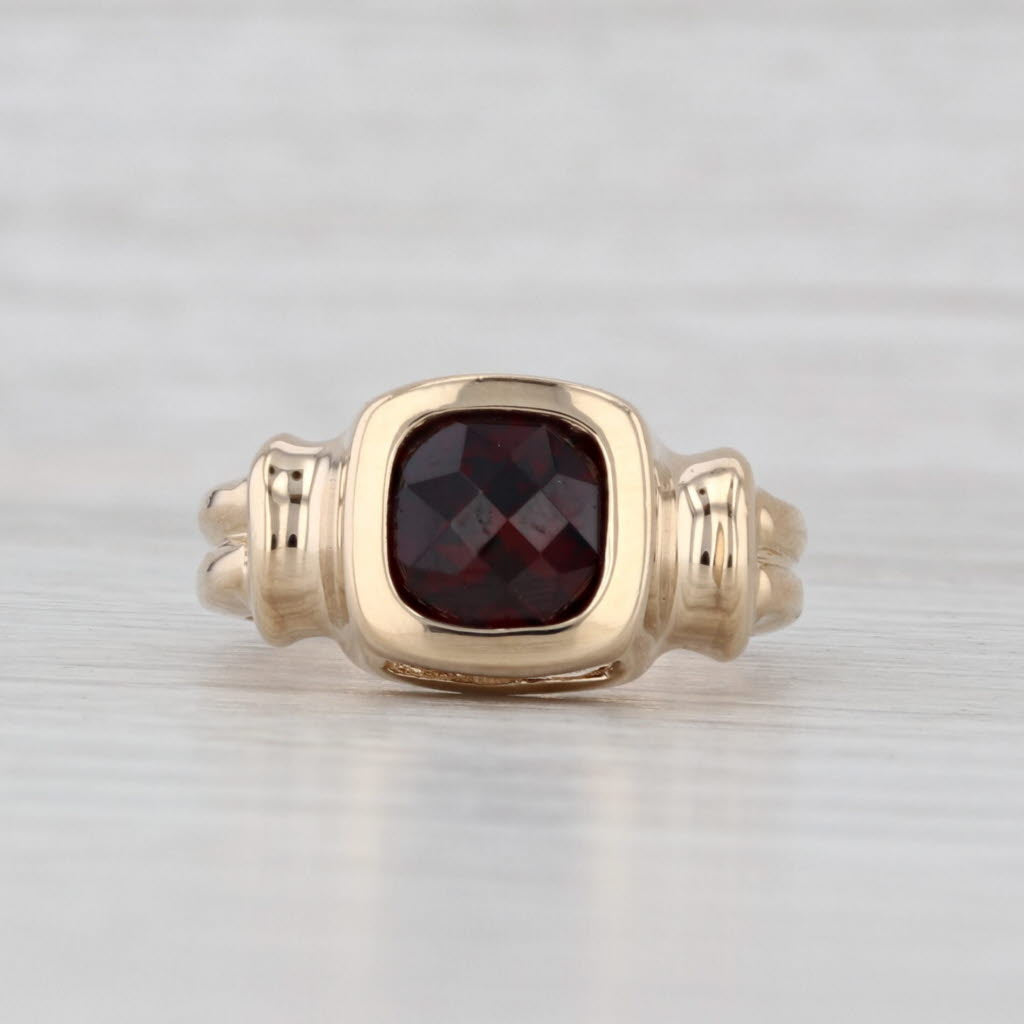 Light Gray Garnet Solitaire Ring 14k Yellow Gold Size 6.25