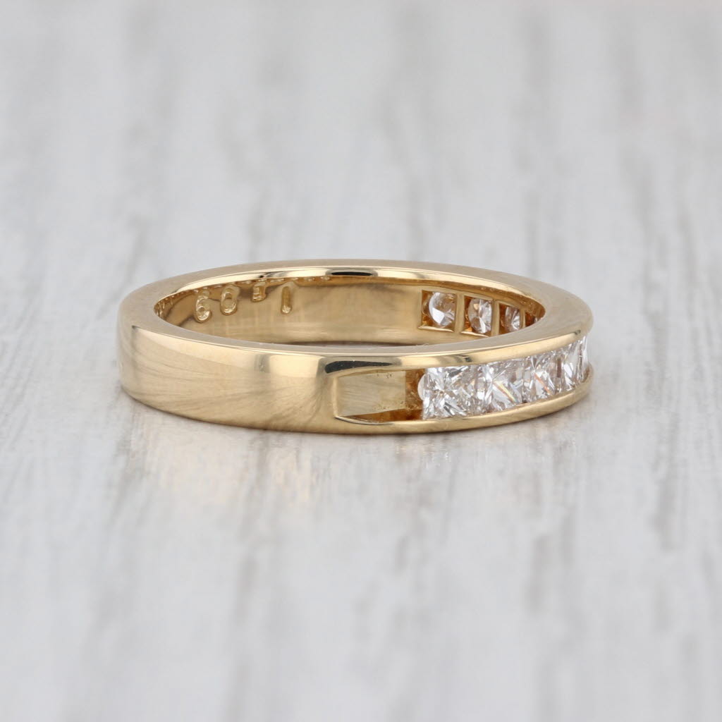 1.09ctw Diamond Channel Set Wedding Band 18k Yellow Gold Sz 6.75 Stackable Ring