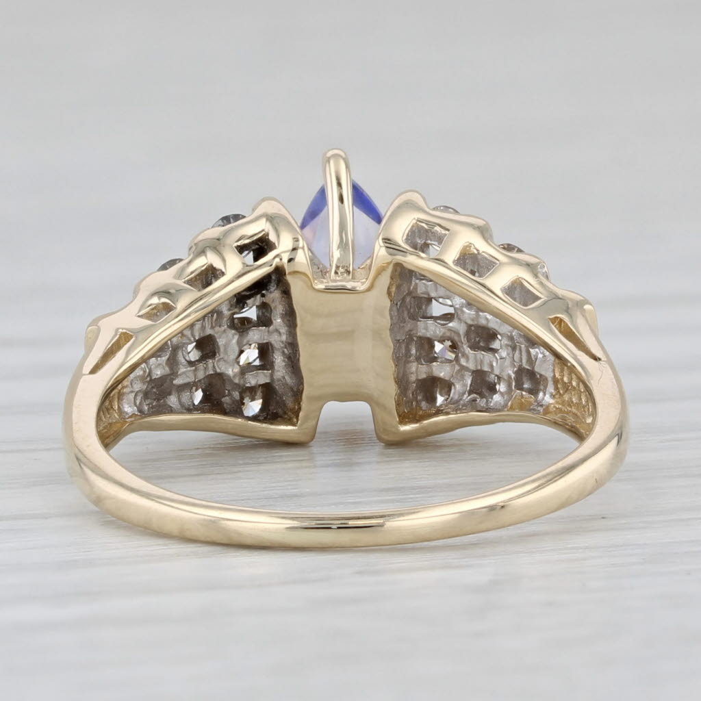 Gray 0.78ctw Marquise Tanzanite Diamond Ring 14k Yellow Gold Size 5.75