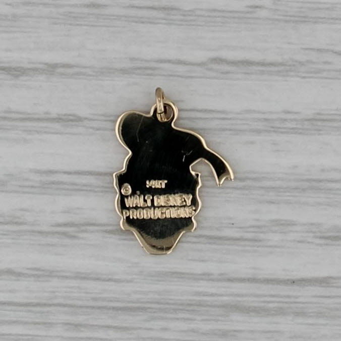 Disney Donald Duck Pendant 14k Yellow Gold Cartoon Souvenir Charm