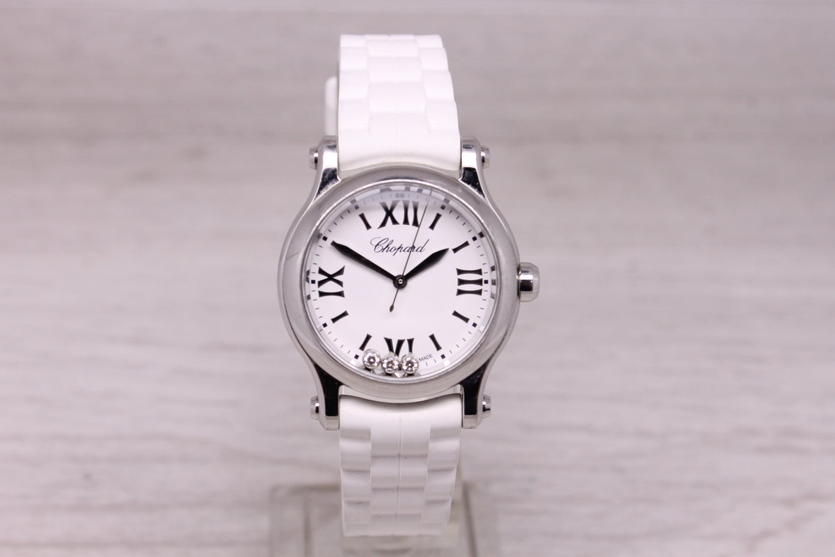 Chopard Happy Sport Floating Diamonds 30mm Steel Quartz Watch ref. 8590 Swiss