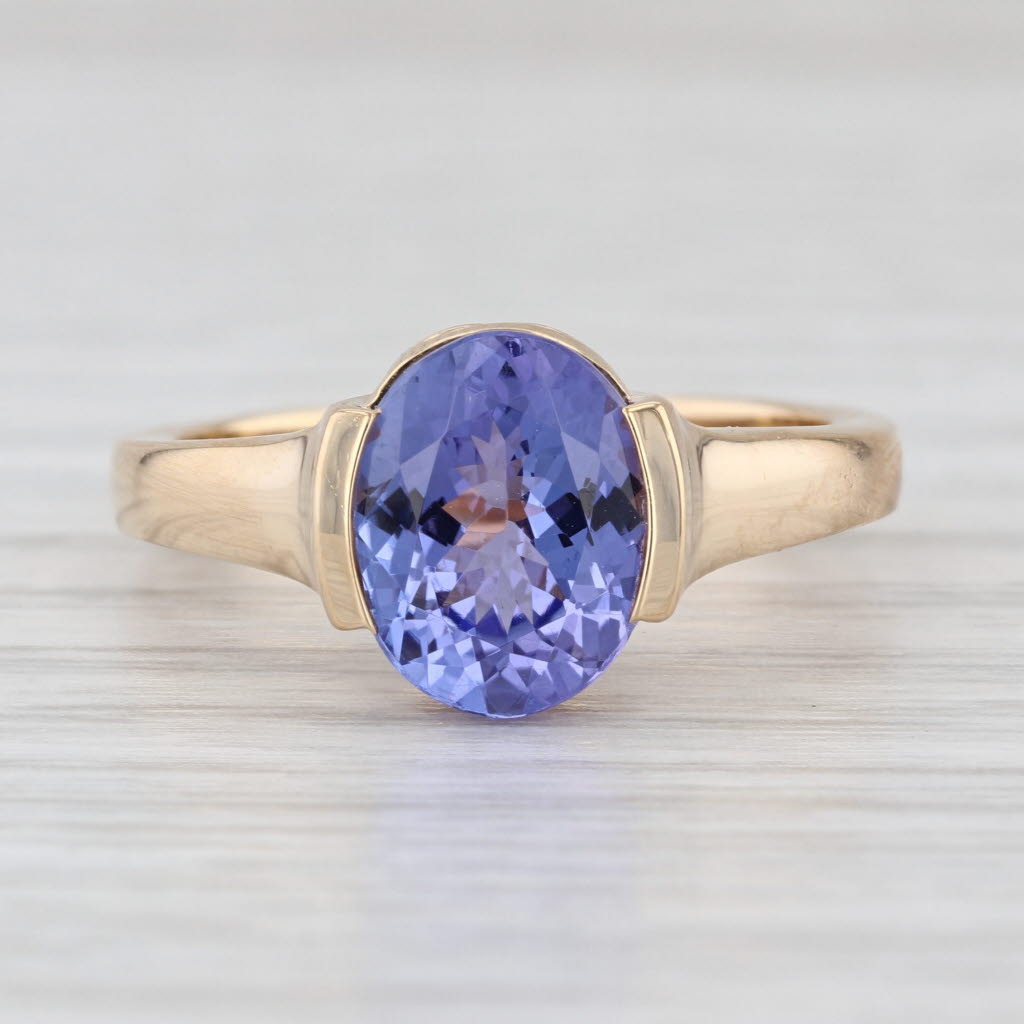 2.75ct Oval Purple Tanzanite Solitaire Ring 14k Rose Gold Size 7
