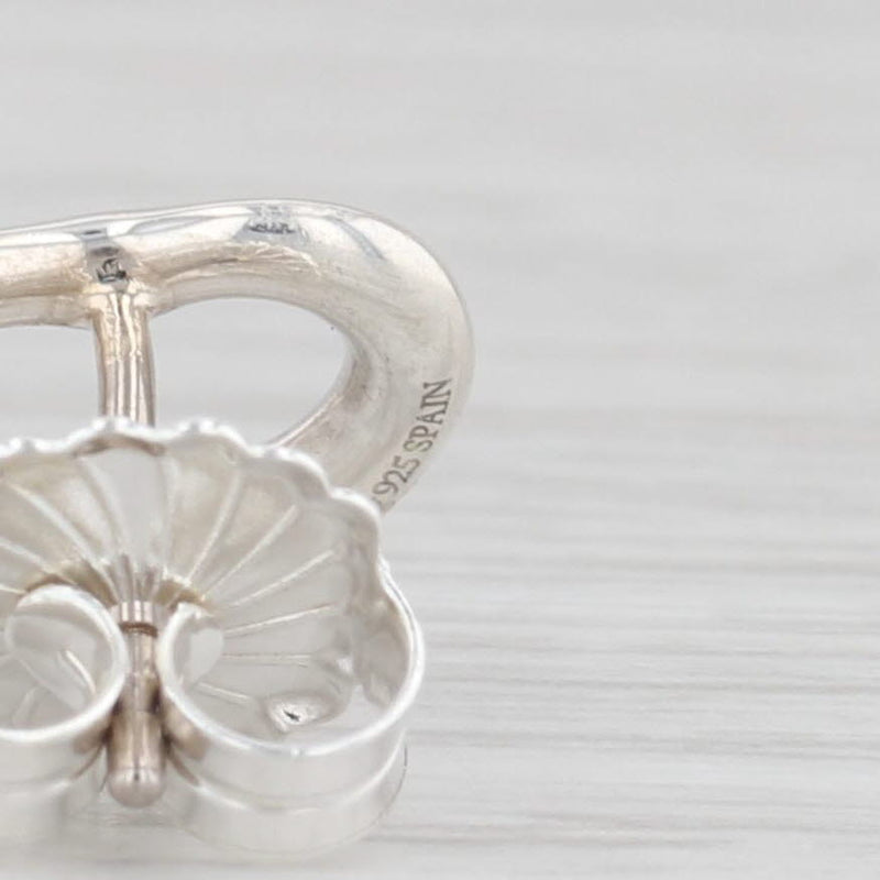 Tiffany & Co. Elsa Peretti Sterling Silver Open Heart Earrings with Pouch