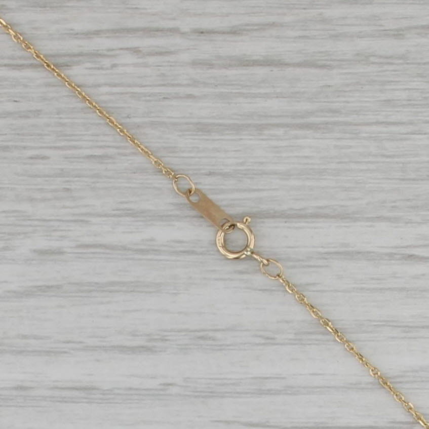 0.90ctw Emerald Diamond Lariat Necklace 14k Yellow Gold 16.5" Cable Chain