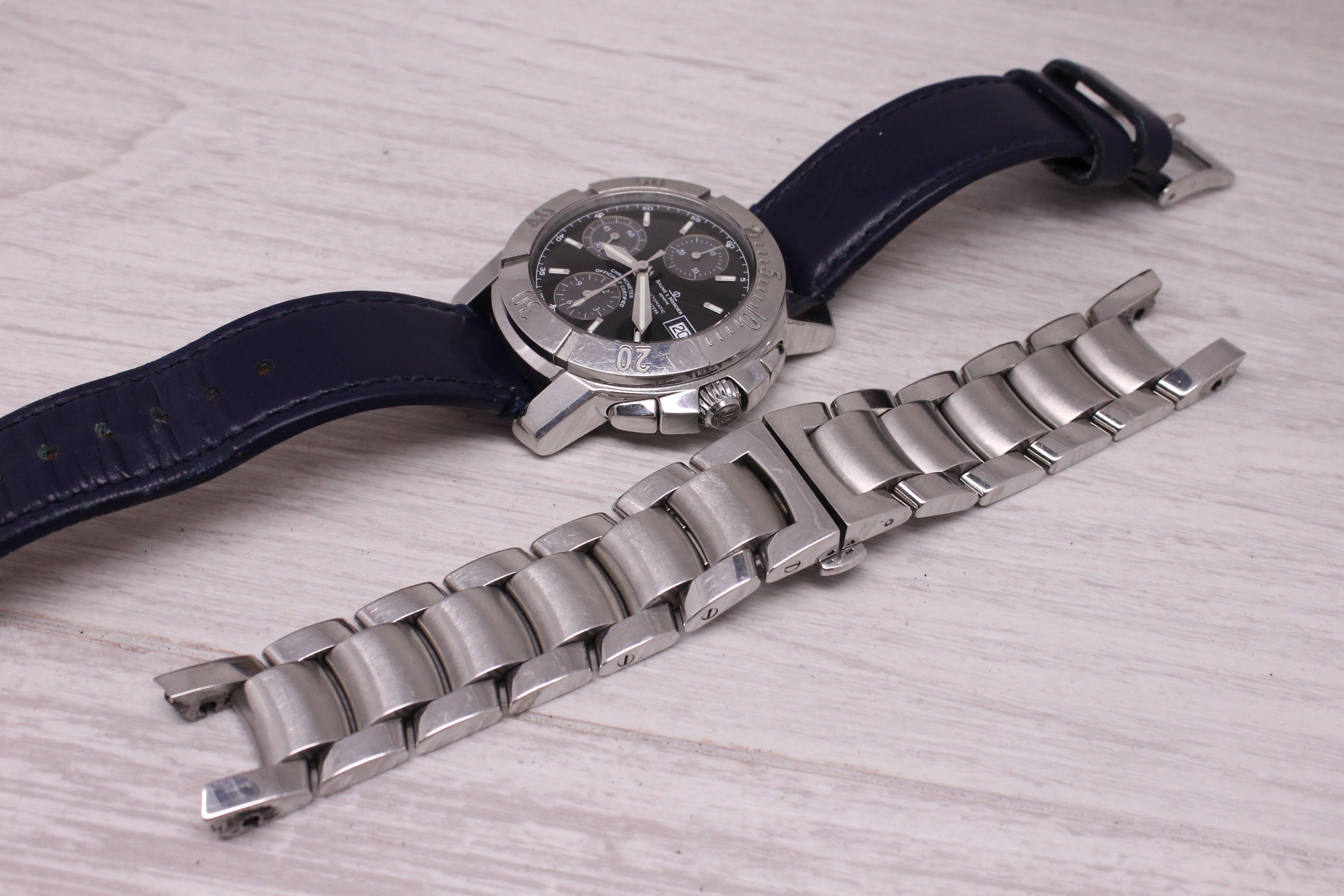 けたん Baume & Mercier Capeland 65352 Mens 41mm Steel Automatic Chronograph S