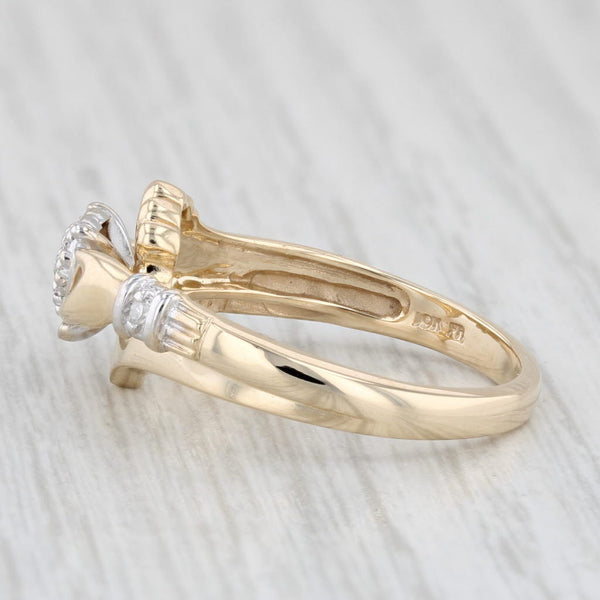Diamond Claddagh Heart Ring 10k Yellow Gold Size 7 Engagement Wedding