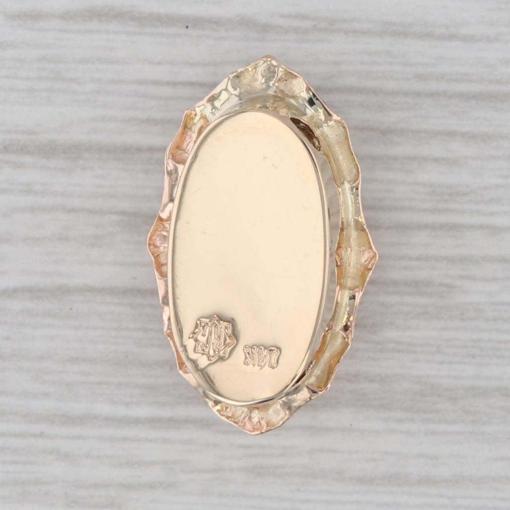 Gray Richard Glatter Carved Shell Cameo Slide Bracelet Charm 14k Yellow Gold Vintage