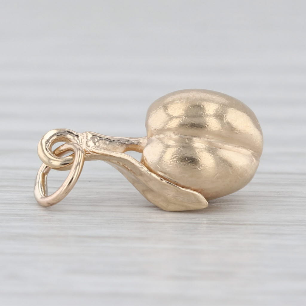 Vintage Peach Charm 14k Yellow Gold Small Pendant