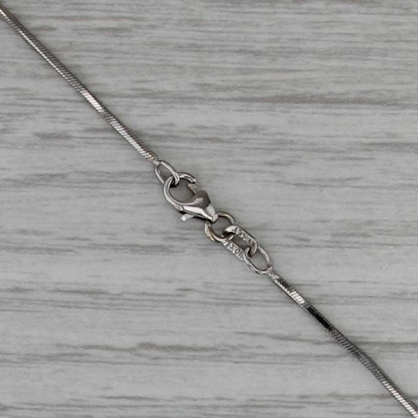 10k White Gold Box Snake Chain 20" 1mm Lobster Clasp