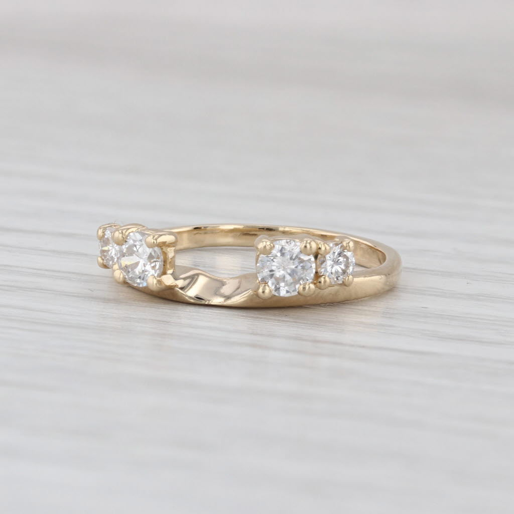 0.50ctw Diamond Enhancer Guard Ring 14k Yellow Gold Wedding Band Size 5.5