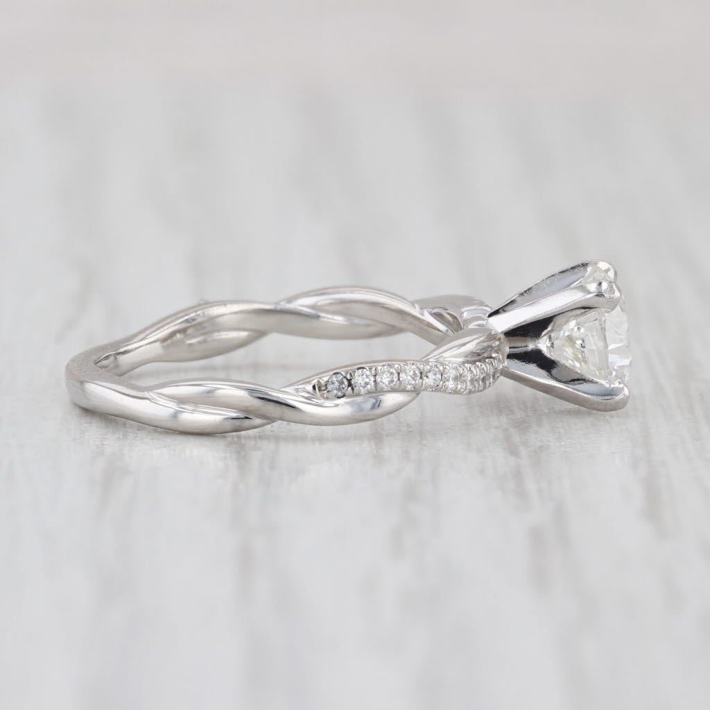 1.11ctw VS1 Round Diamond Engagement Ring Platinum Size 6 IGI Card