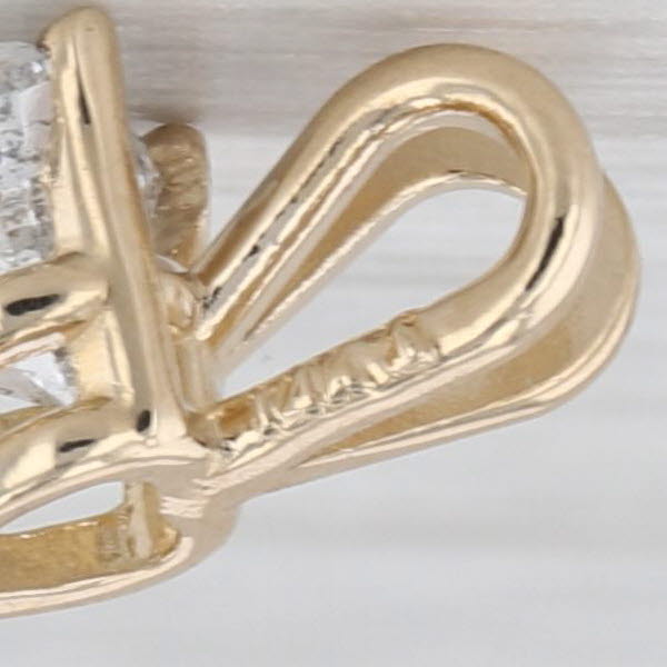 New 0.29 Heart Diamond Solitaire Pendant 14k Yellow Gold Small Drop