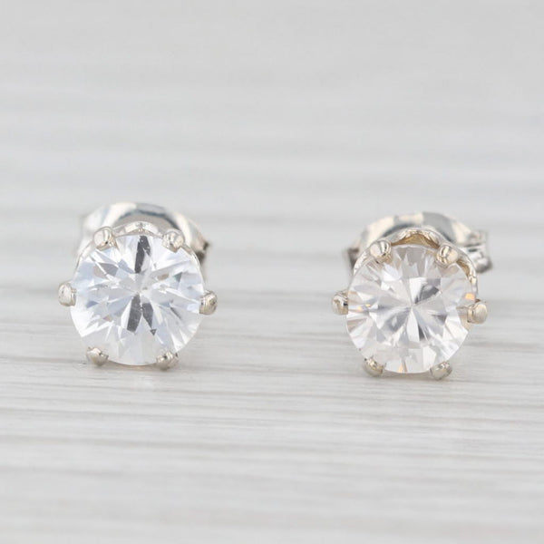 0.80ctw Moissanite Stud Earrings Sterling Silver Round Solitaire
