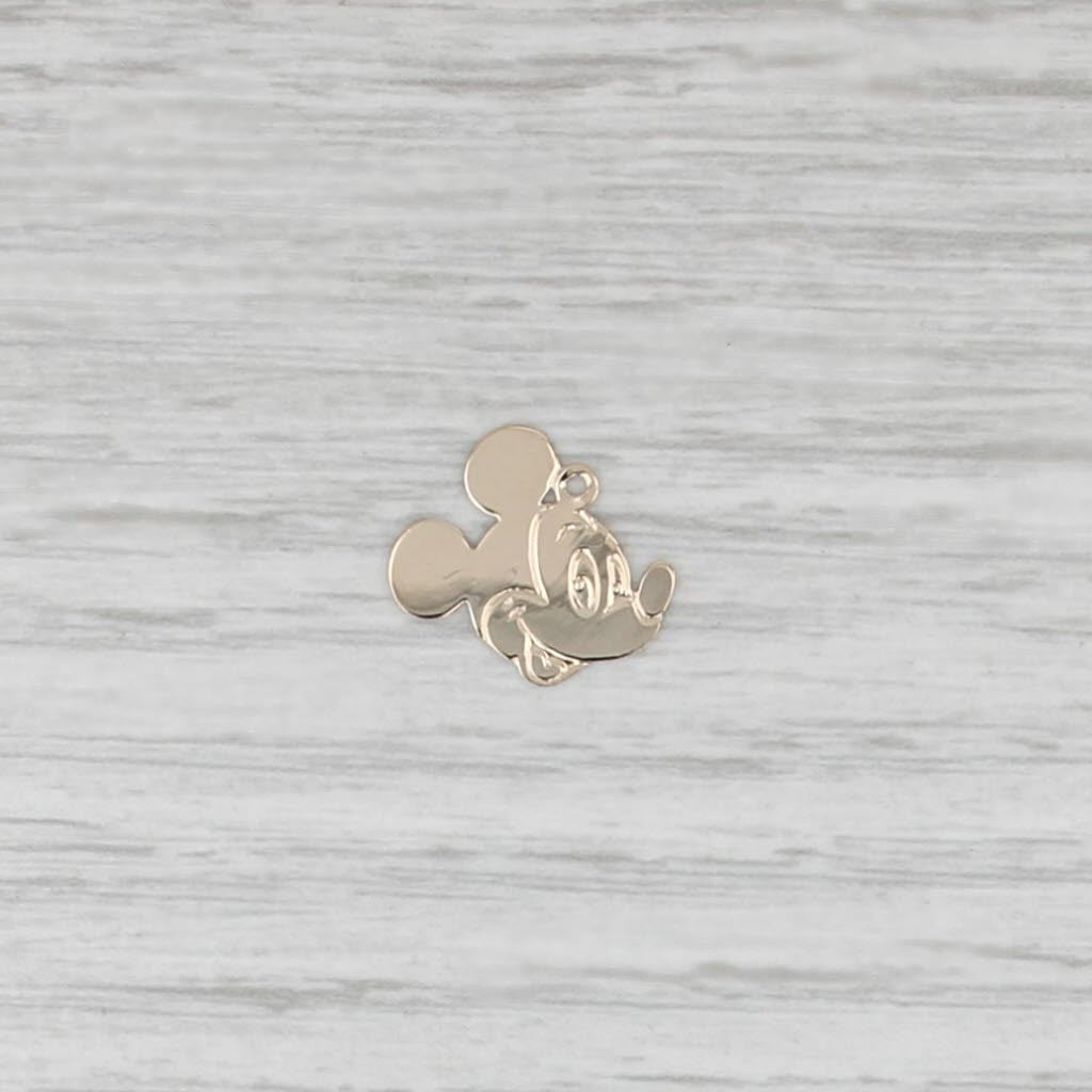 Mickey Mouse Profile Pendant 14k Yellow Gold Disney Cartoon Charm