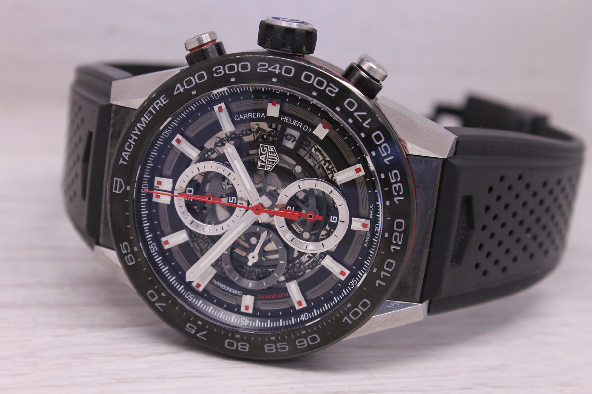Tag Heuer Carrera 45mm Mens Steel & PVD Automatic Chronograph Watch CAR2A1Z Box