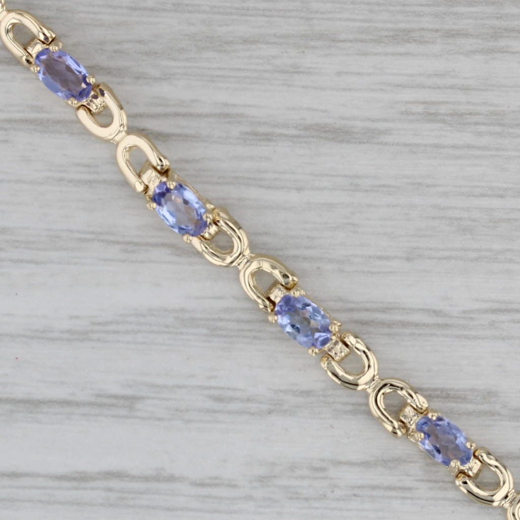 Gray 3.50ctw Tanzanite Tennis Bracelet 14k Yellow Gold 7" 3.7mm