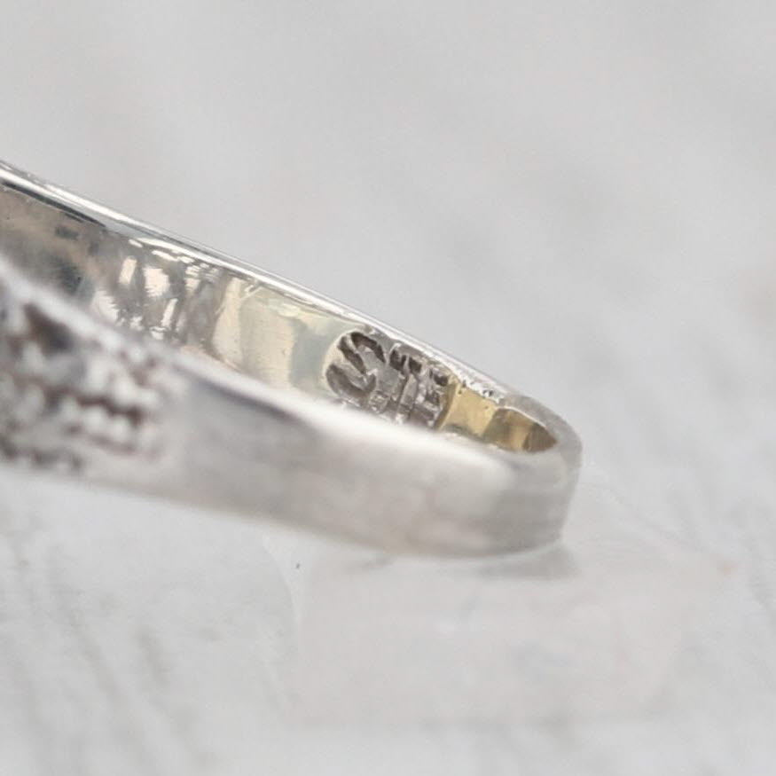 Vintage 4.20ct Lemon Quartz Solitaire Ring Sterling Silver Filigree Size 7