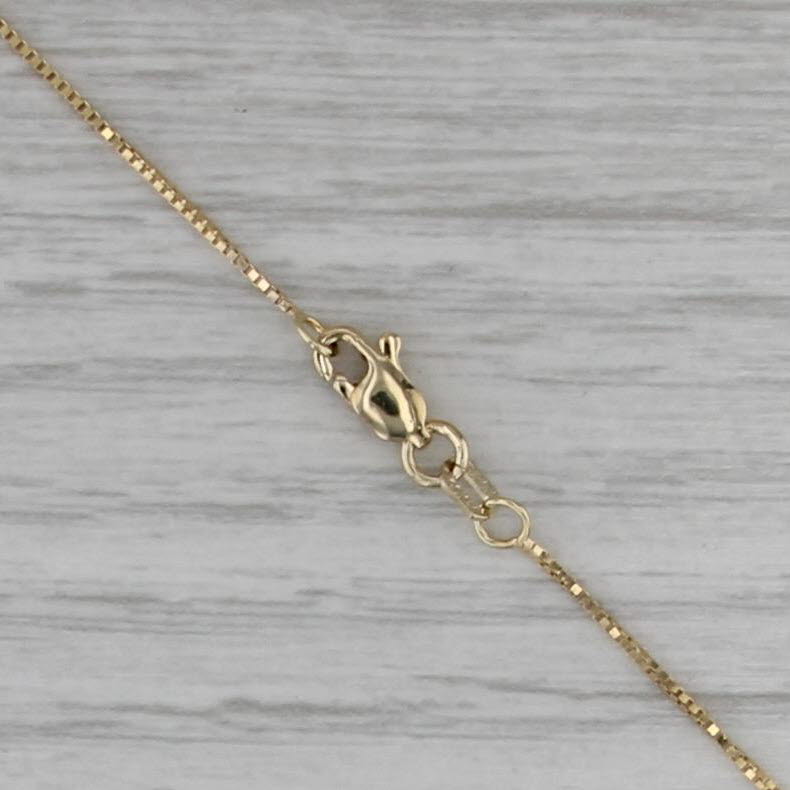 Fringe Drop Pendant Necklace 14k Yellow Gold 17" Box Chain