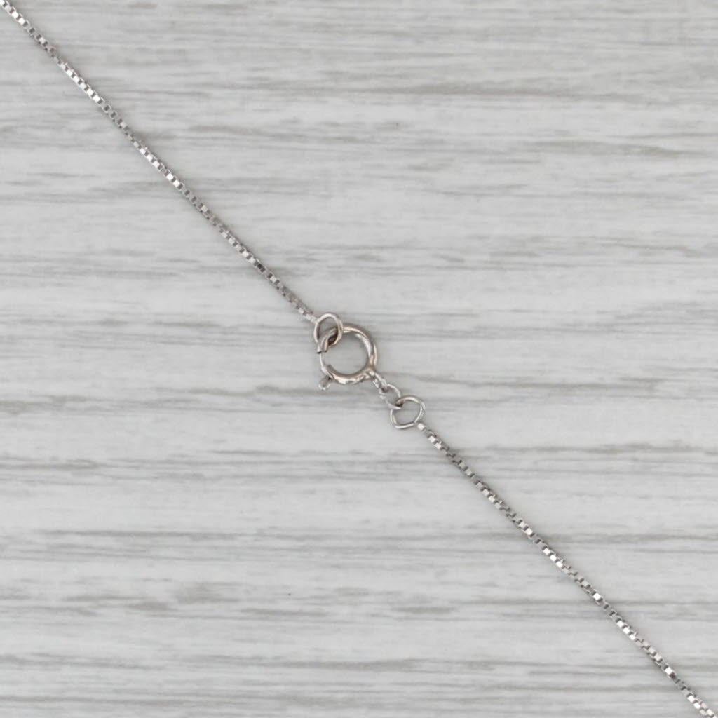 Cultured Pearl Diamond Pendant Necklace 14k White Gold 18" Box Chain