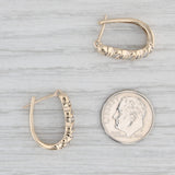 Light Gray 0.33ctw Diamond oval Hoop Earrings 10k Yellow Gold Snap Top Pierced