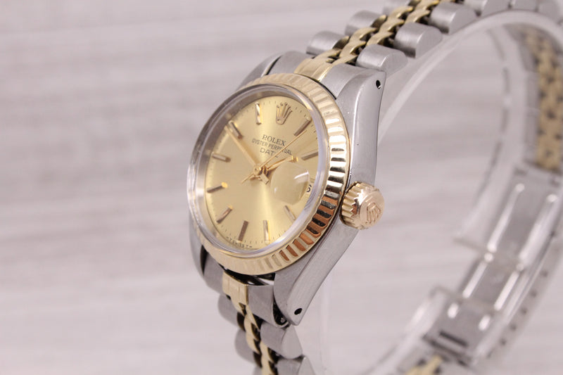Vintage 1982 Rolex Date 6917 Ladies 26mm Steel & Gold Automatic Watch Jubilee