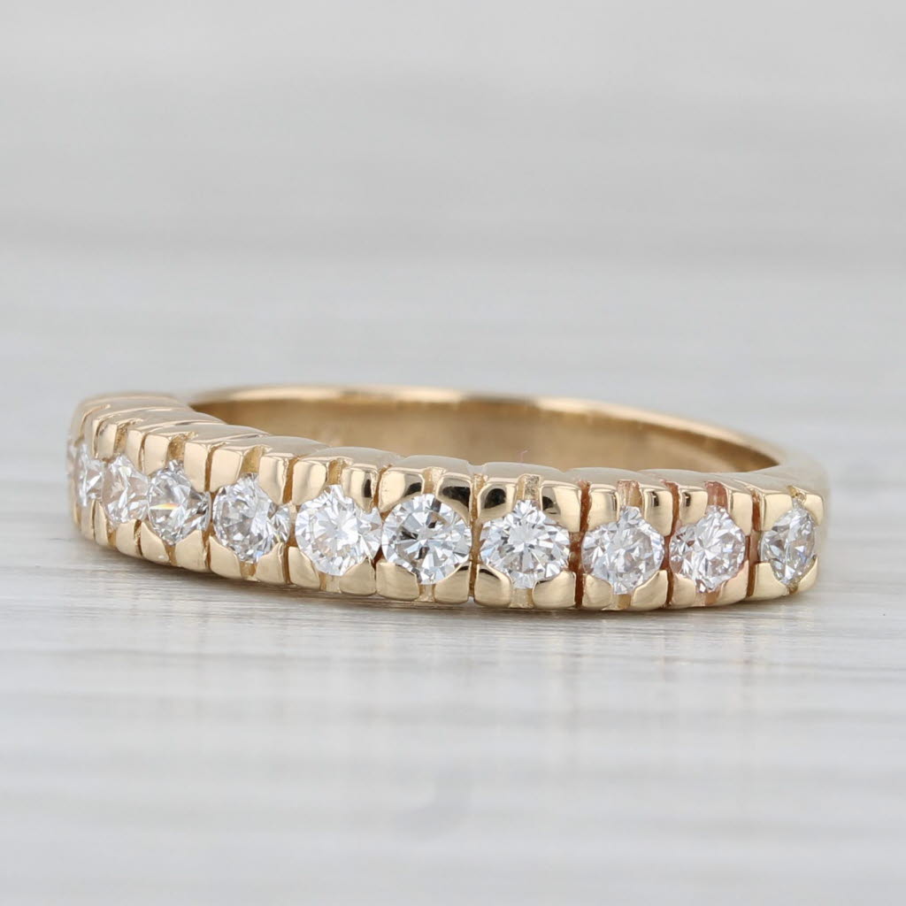 Light Gray New 0.44ctw Lab Created Diamond Ring 14k Yellow Gold Stackable Wedding Band