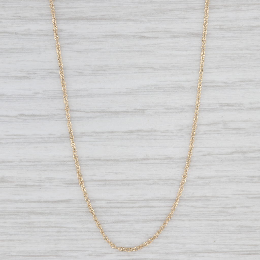 Light Gray 19.75" 1.2mm Fine Rope Chain Necklace 14k Yellow Gold