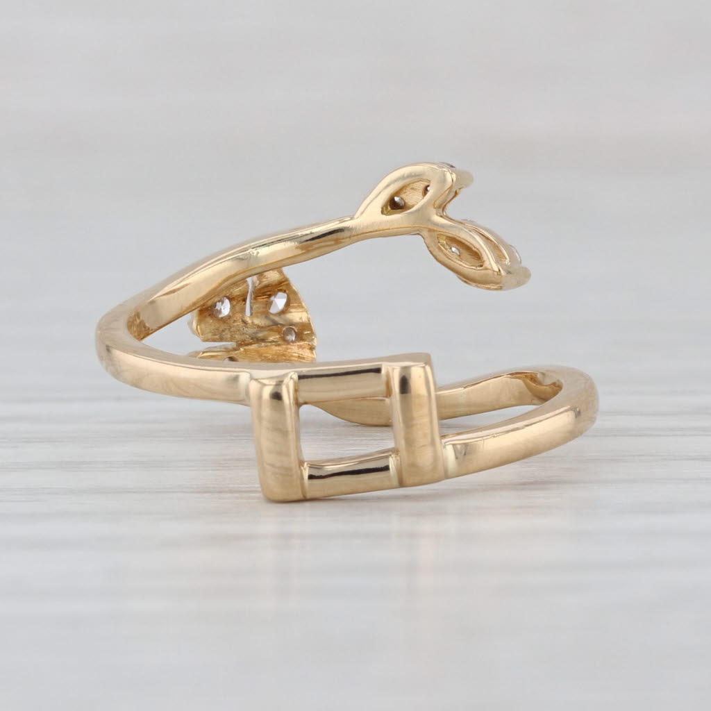 0.18ctw Diamond Ring Guard Enhancer Jacket 18k Yellow Gold Bridal Size 6.5