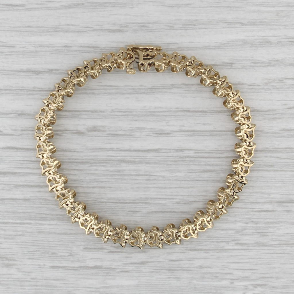 3.45ctw Diamond Tennis Bracelet 14k Yellow Gold 7" 6.7mm