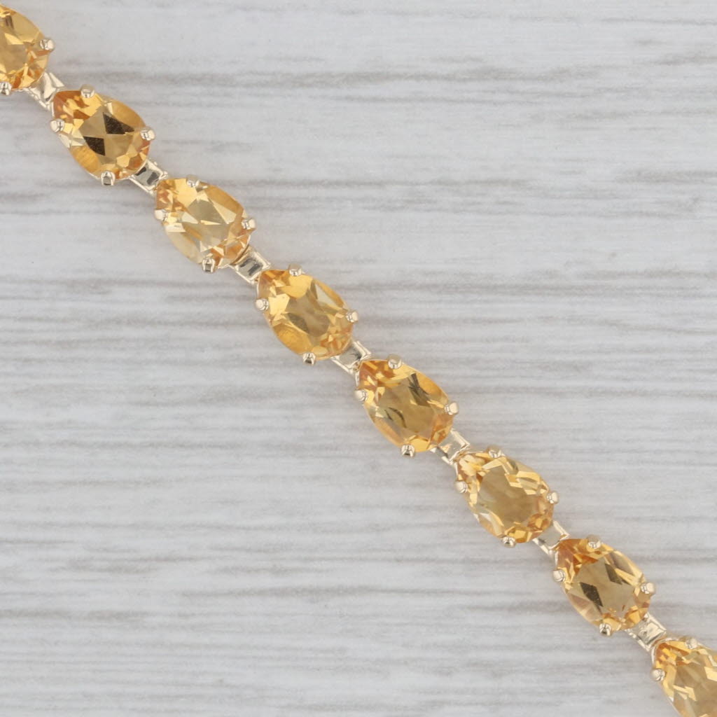 Gray 8.40ctw Orange Citrine Tennis Bracelet 14k Yellow Gold 7" 4.1mm