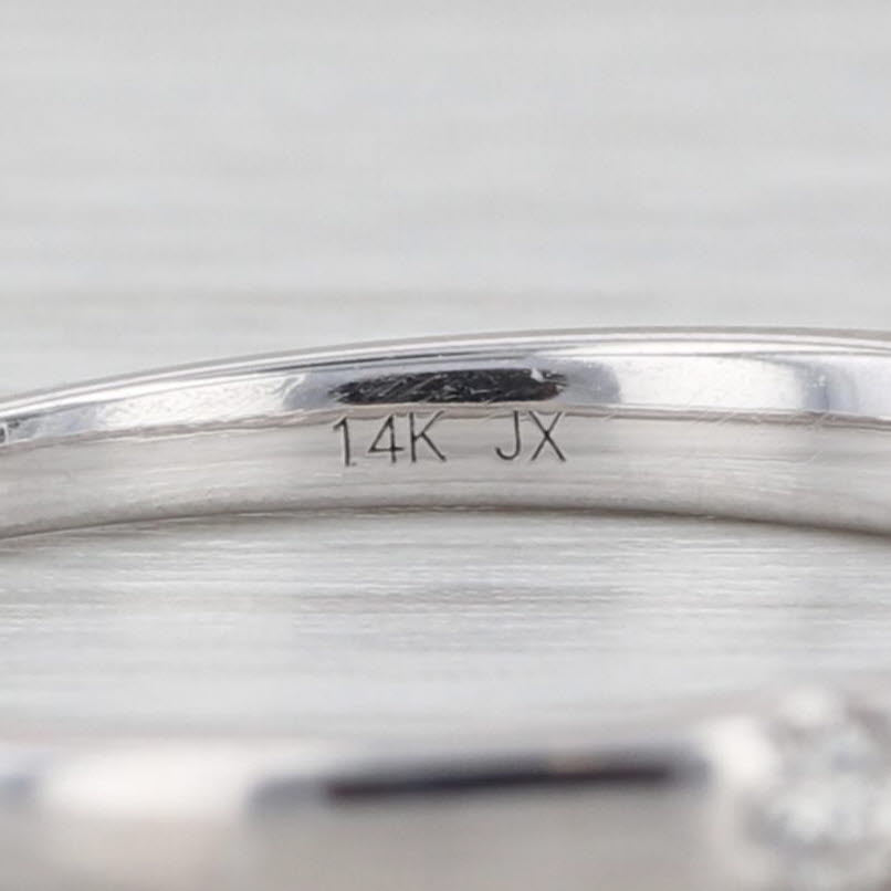 0.20ctw Diamond Wedding Band 14k White Gold Size 7.5 Ring Stackable Anniversary