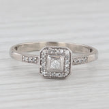 0.10ctw Diamond Halo Ring 10k White Gold Size 7.75 Engagement Style