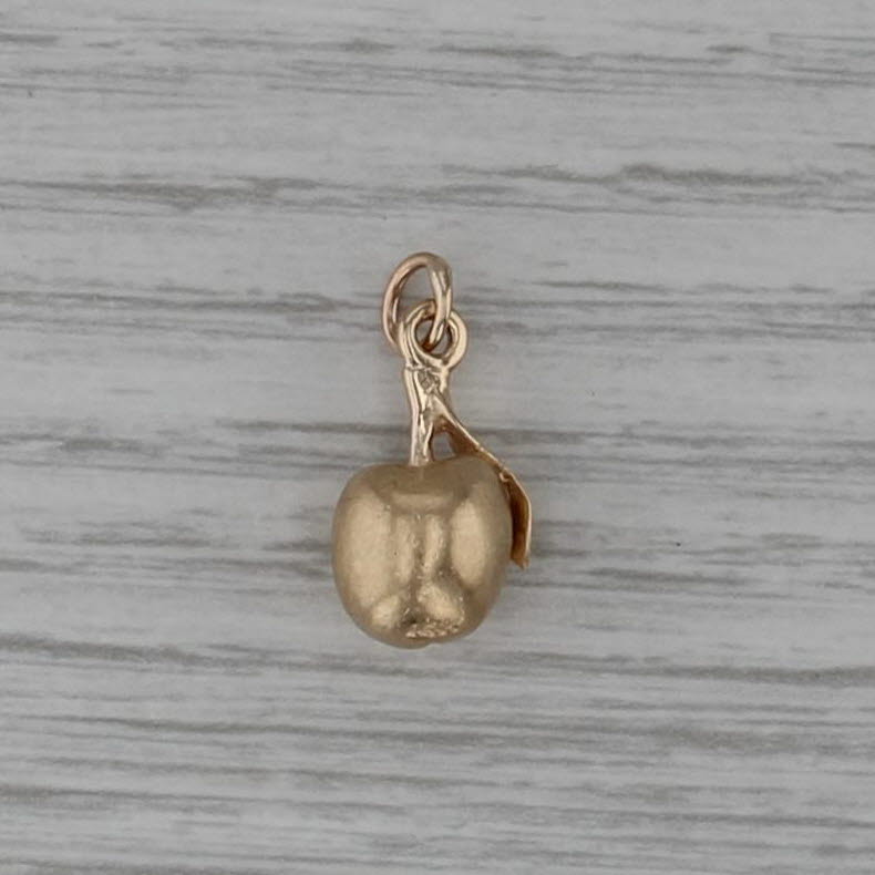 Vintage Peach Charm 14k Yellow Gold Small Pendant