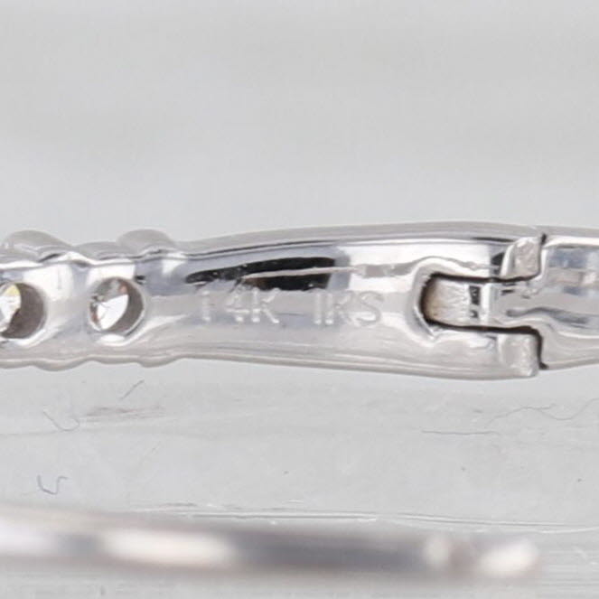 0.97ctw Diamond Inside Out Hoop Earrings 14k White Gold Round Hoops Snap Top