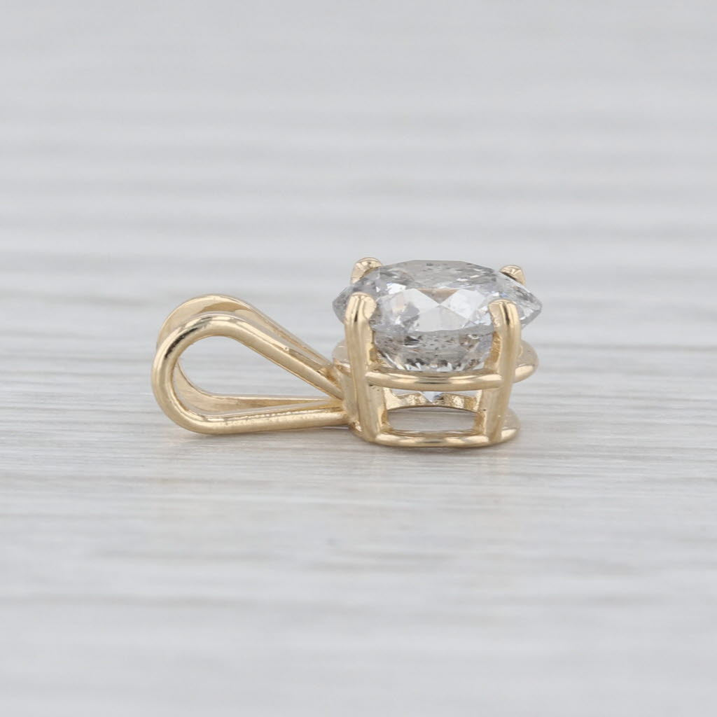 New 1.50ct Round Diamond Solitaire Pendant 14k Yellow Gold