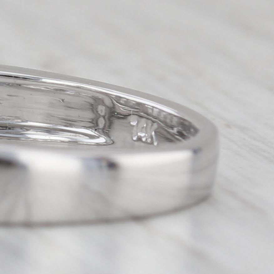 0.90ctw Diamond Wedding Anniversary Band 14k White Gold Size 5.75 Band