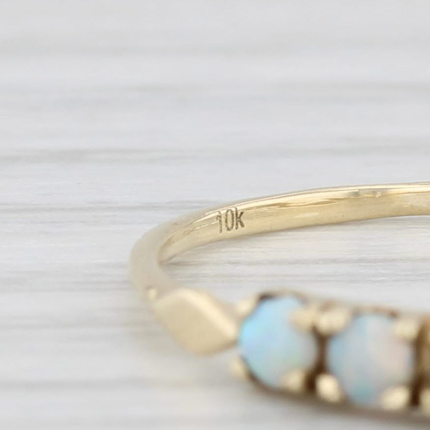 Light Gray Vintage Opal Ring 10k Yellow Gold Size 9.5 Stackable