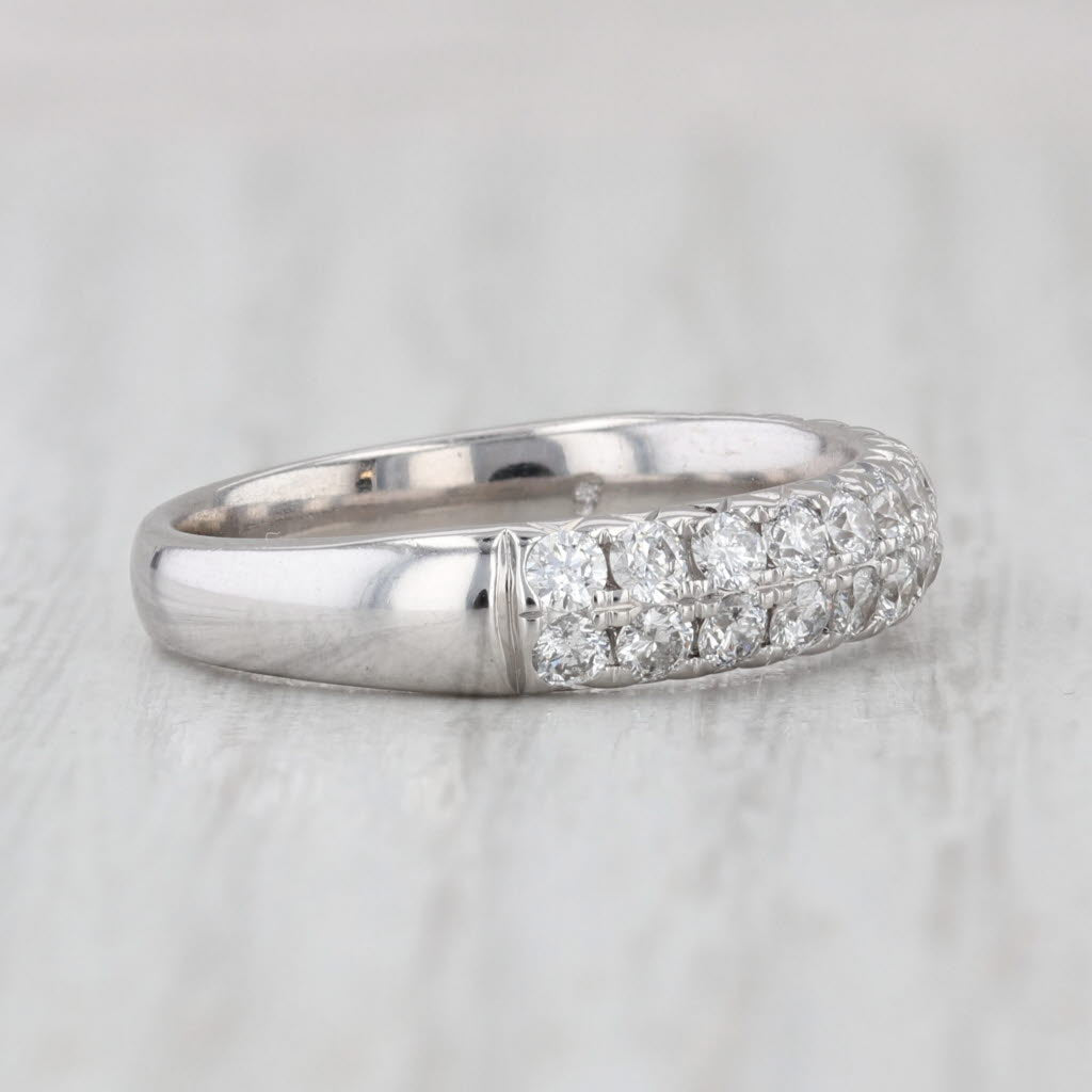 0.90ctw Diamond Wedding Anniversary Band 14k White Gold Size 7 Stackable Ring