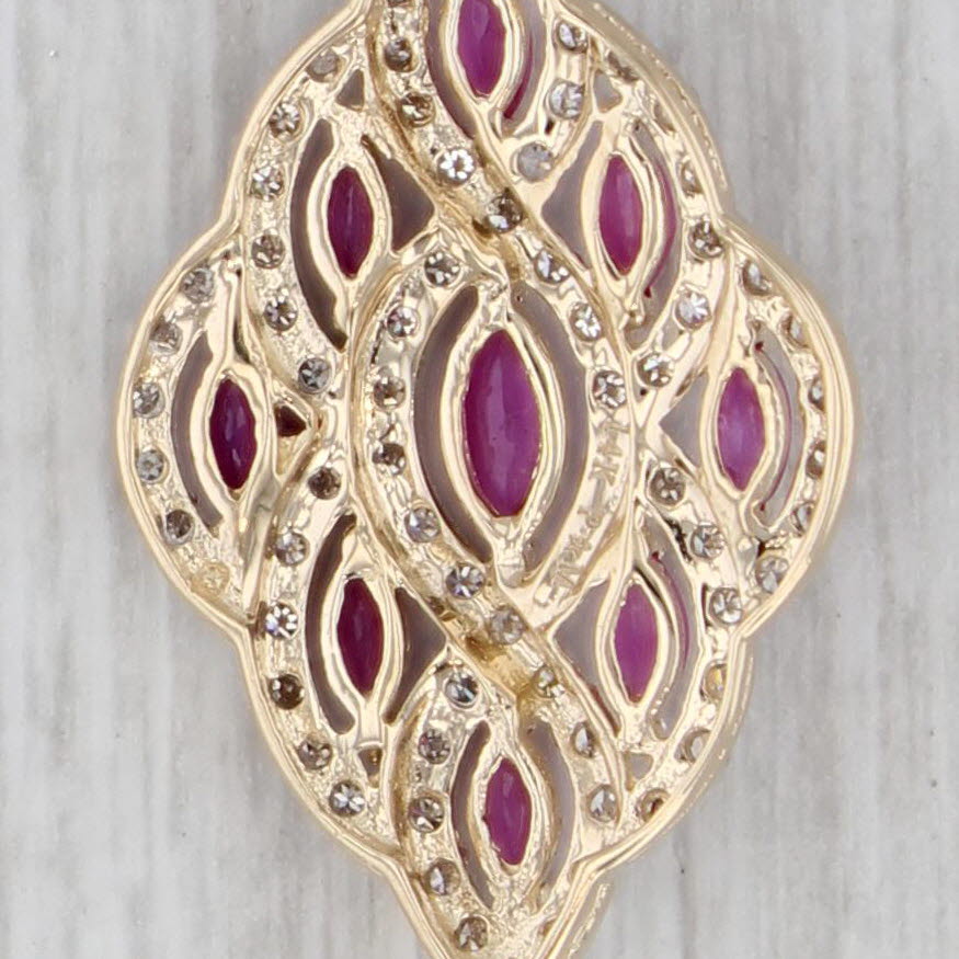 Gray 1.23ctw Ruby Diamond Pendant 14k Yellow Gold