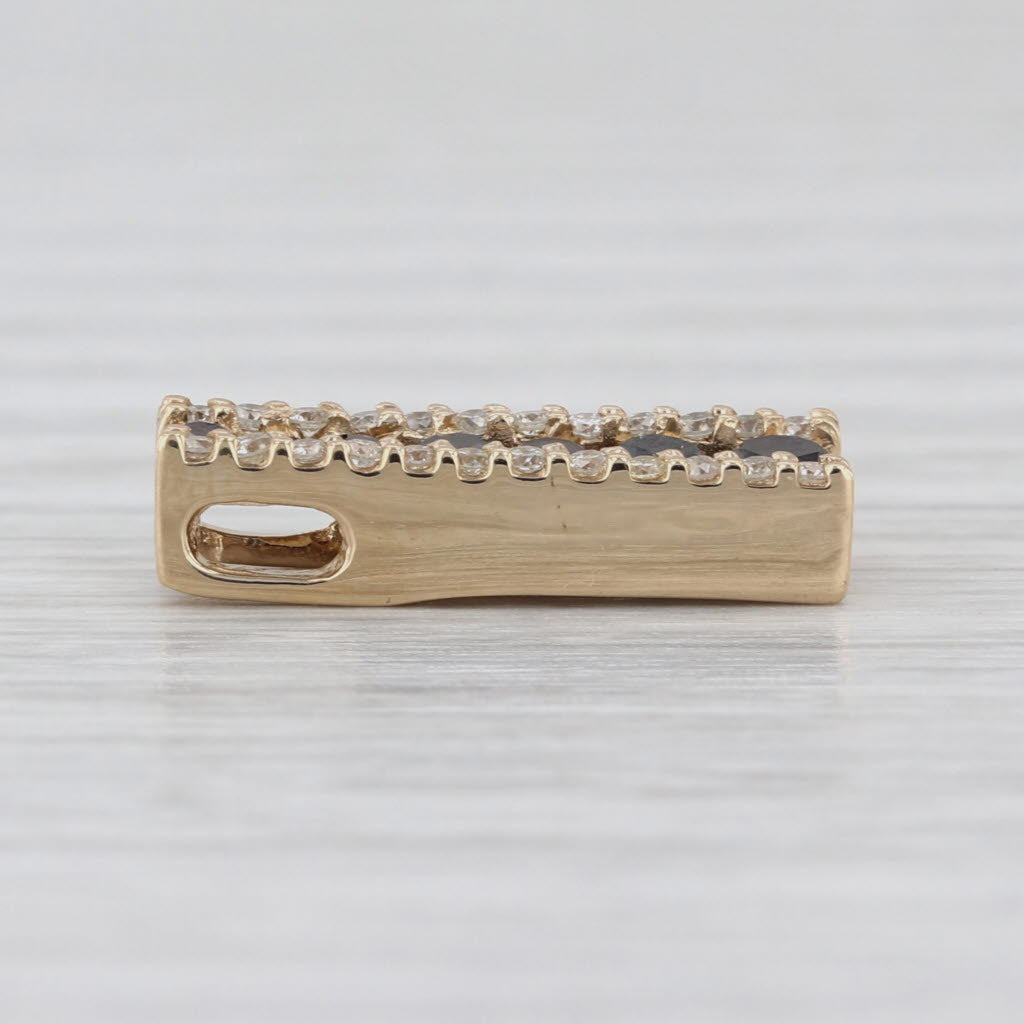 0.45ctw Black White Graduated Diamond Journey Pendant 14k Yellow Gold