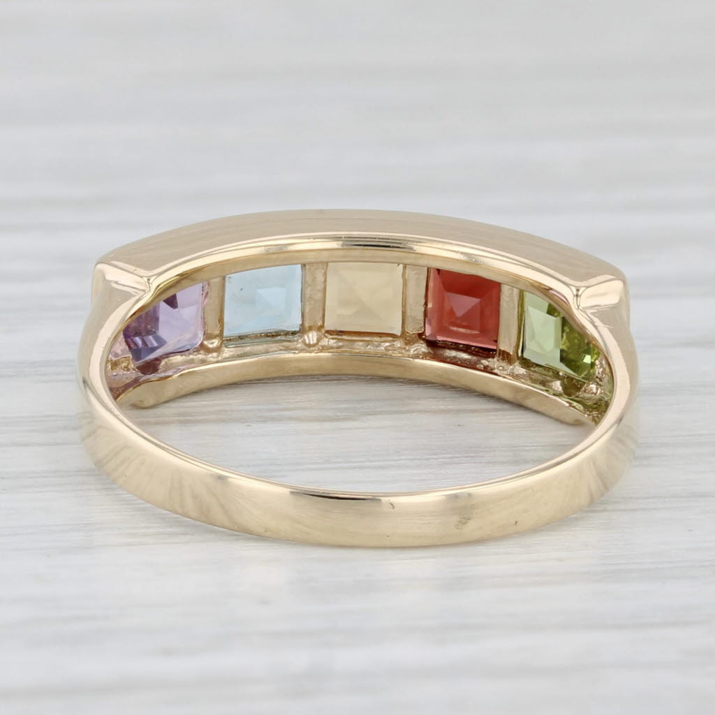 Light Gray 1.89ctw Gemstone Rainbow Ring 10k Yellow Gold Size 7.25 Stackable